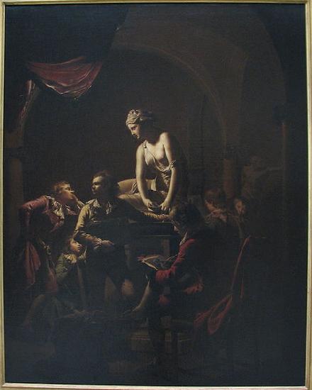 Joseph wright of derby Academy by Lamplight oil painting image